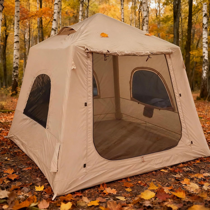 Inflatable Camping Tent,2-4 Persons Easy Setup Blow up Tents for 4 Seasons Waterproof Inflatable Tent for Camping,Air Tent with Mesh Windows/Doors