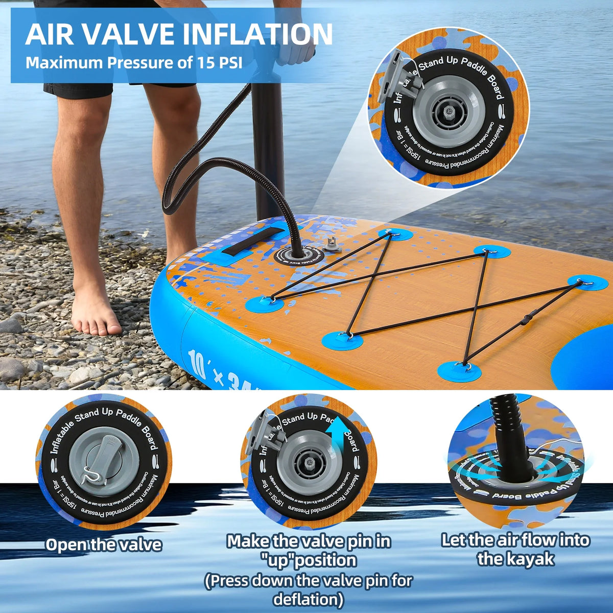 10 Ft Inflatable Kayak with Detachable Seat, Sup-Kayak Set Boat for Fishing, Touring