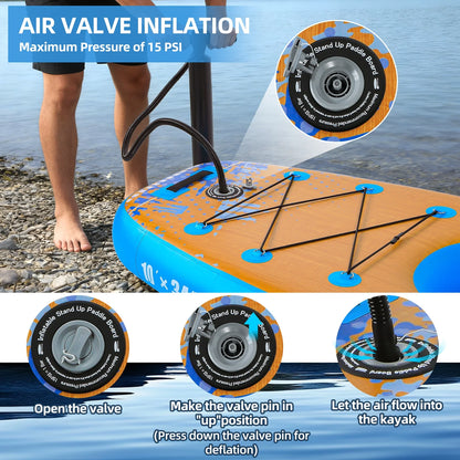 10 Ft Inflatable Kayak with Detachable Seat, Sup-Kayak Set Boat for Fishing, Touring