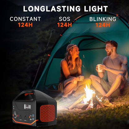 Portable Power Station 600W, 293Wh Camping Lithium Battery