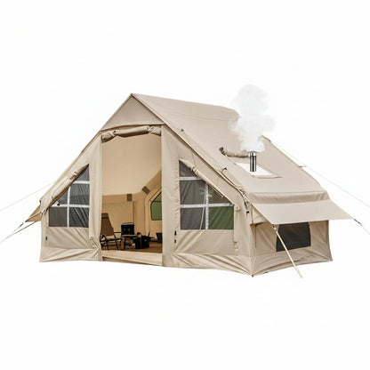 Inflatable Camping Tent,2/4/6/8/10 Person Glamping Inflatable Tents, Quick Setup Blow up Tents with Pump, Waterproof Inflatable Tent for Camping, Air Glamping Tents for Adult