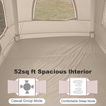 Inflatable Camping Tent,2-4 Persons Easy Setup Blow up Tents for 4 Seasons Waterproof Inflatable Tent for Camping,Air Tent with Mesh Windows/Doors